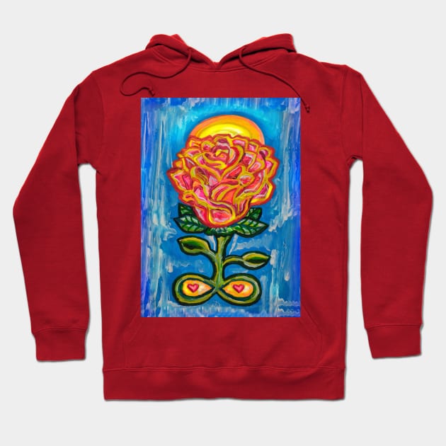 Infinity Blooming Rose Flower of Love Hoodie by Art by Deborah Camp